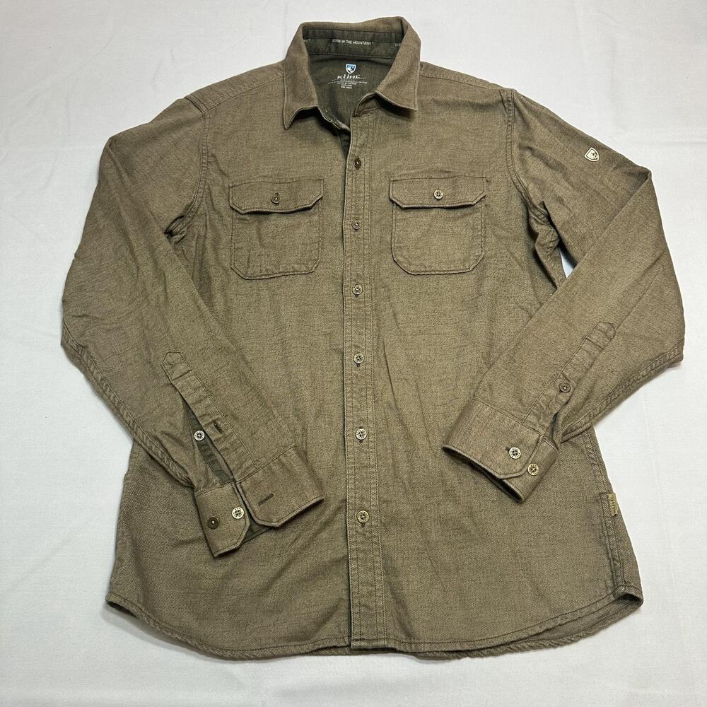 Kuhl Shirt Mens Small Brown Twill Gorpcore Casual Nature Fall‎ Outdoor